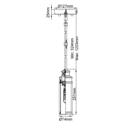 Feiss - LED Kylpyhuoneen kattokruunu tangossa PAYNE 1xG9/3W/230V IP44