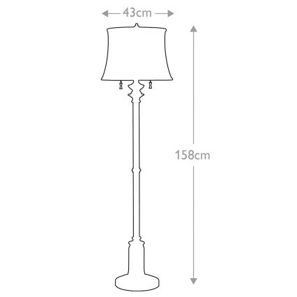 Feiss - Lattialamppu STATEROOM 2xE27/60W/230V hopea
