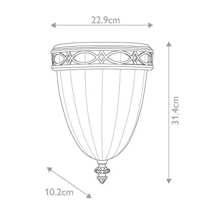 Feiss - Seinävalaisin DRAWING ROOM 1xE27/60W/230V pronssi