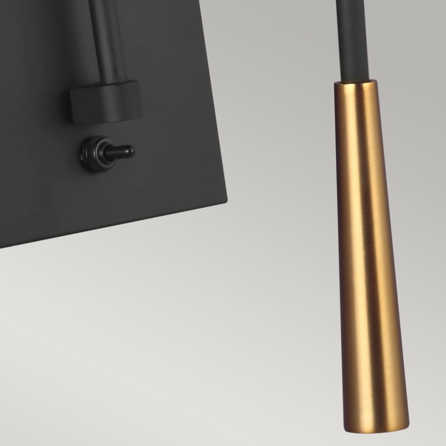 Feiss - Seinävalaisin SIMON 1xE27/60W/230V musta/kulta