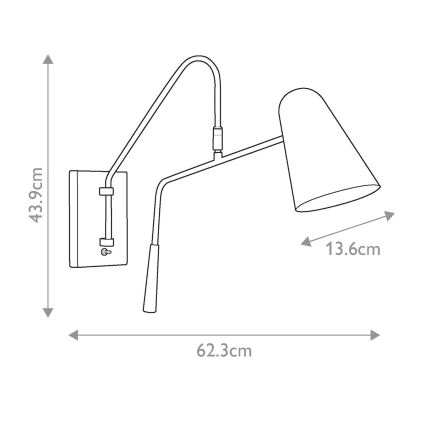Feiss - Seinävalaisin SIMON 1xE27/60W/230V musta/kulta