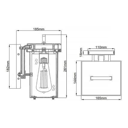 Feiss - Ulkoseinävalaisin GLENVIEW 1xE27/60W/230V IP44 antrasiitti
