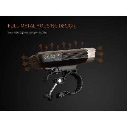 Fenix BC30RV2 - LED Ladattava polkupyörän valo LED/USB IP66 1800 lm 36 tuntia