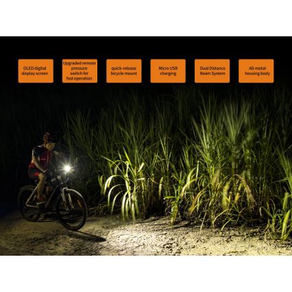 Fenix BC30RV2 - LED Ladattava polkupyörän valo LED/USB IP66 1800 lm 36 tuntia