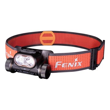 Fenix HM65RTV20BLC- LED Himmennettävä ladattava otsalamppu LED/USB/2xCR123A IP68 3400 mAh musta/oranssi