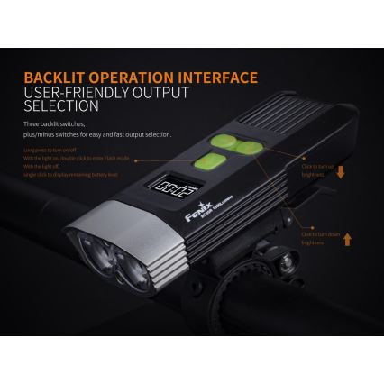 Fenix ​​BC30RV2 - LED Ladattava polkupyörän valo LED/USB IP66 1800 lm 36 tuntia