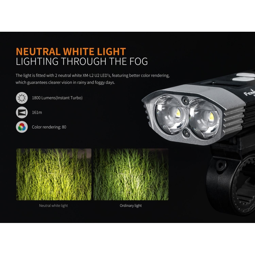 Fenix ​​BC30RV2 - LED Ladattava polkupyörän valo LED/USB IP66 1800 lm 36 tuntia