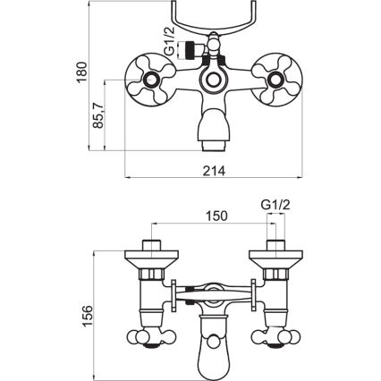 FERRO - ANTICA kylpyammesetti sekoittajalla, pronssi