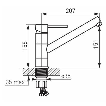 FERRO - FIESTA-keittiöhana, kiillotettu kromi