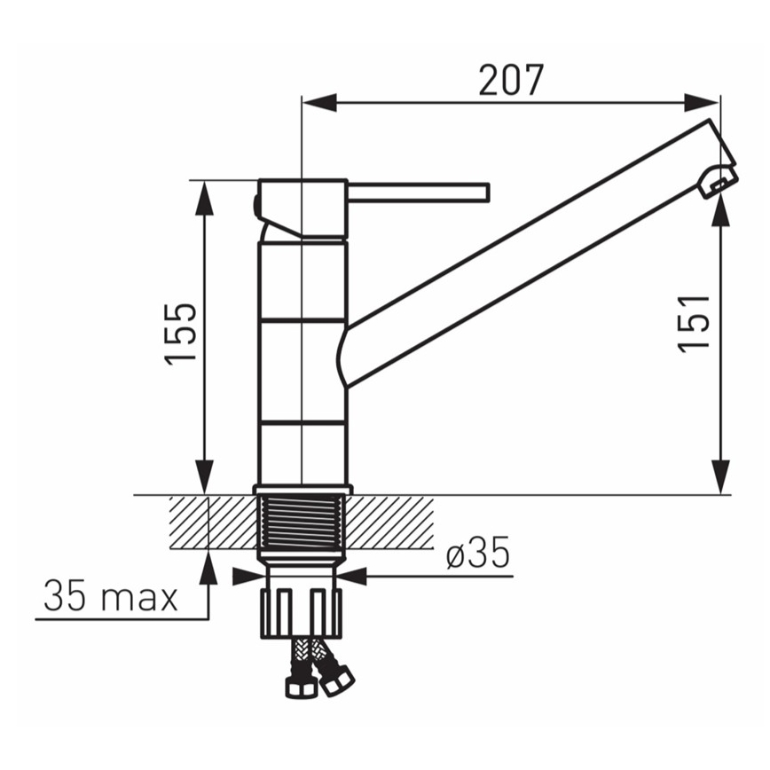 FERRO - FIESTA-keittiöhana, kiillotettu kromi