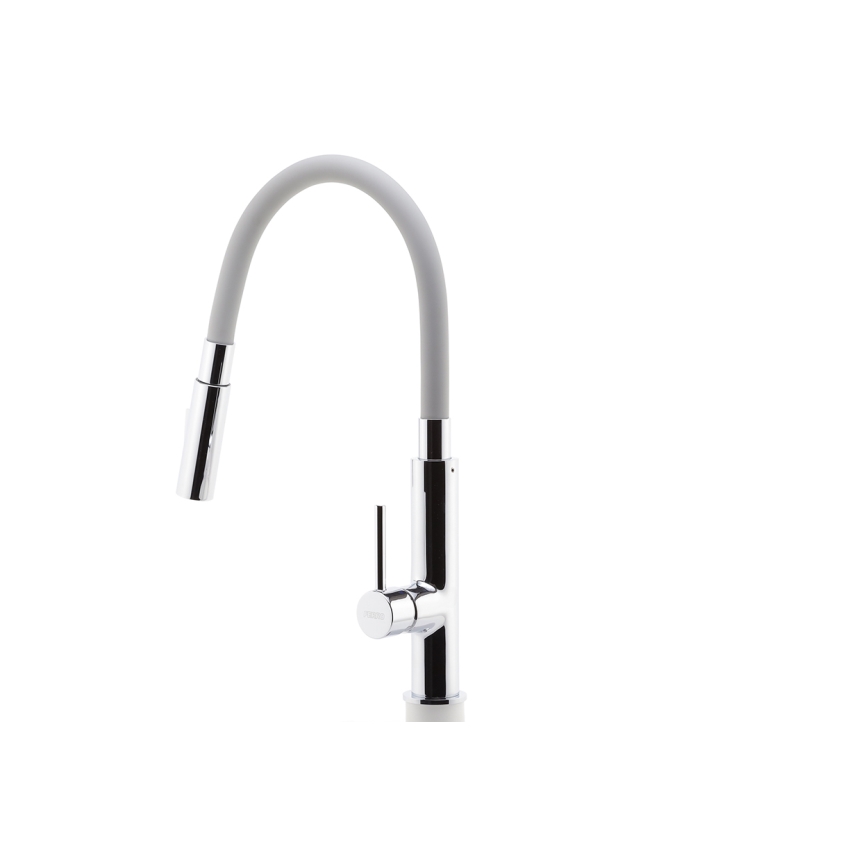 FERRO - Pesualtaan hana joustavalla kädellä kiiltävä kromi/harmaa