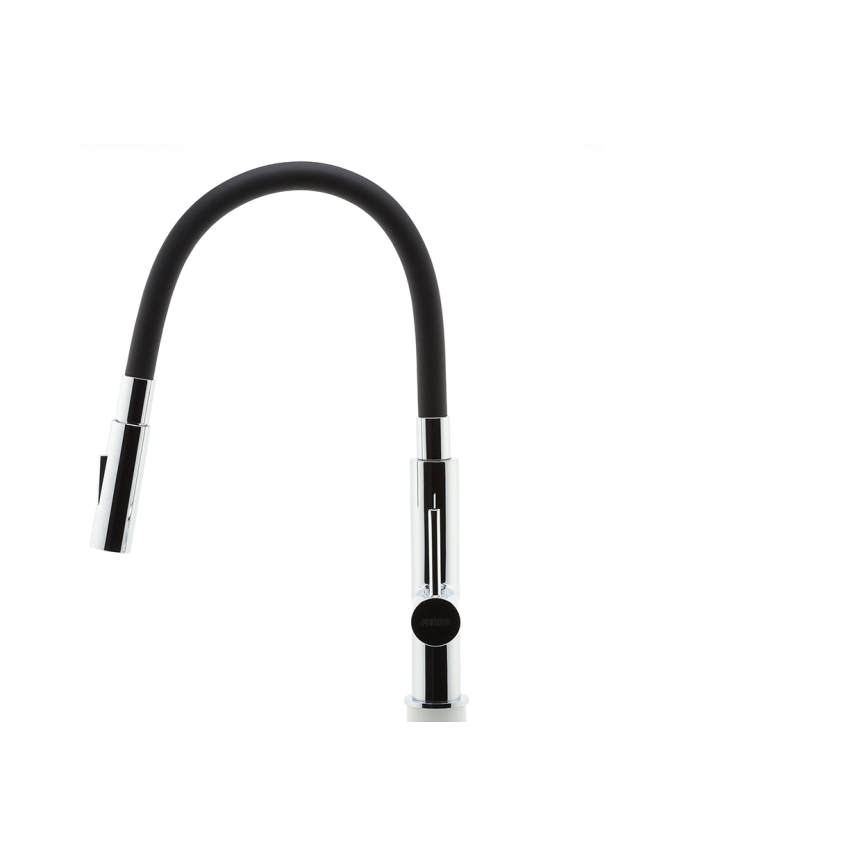 FERRO - Pesualtaan hana joustavalla kädellä kiiltävä kromi/musta