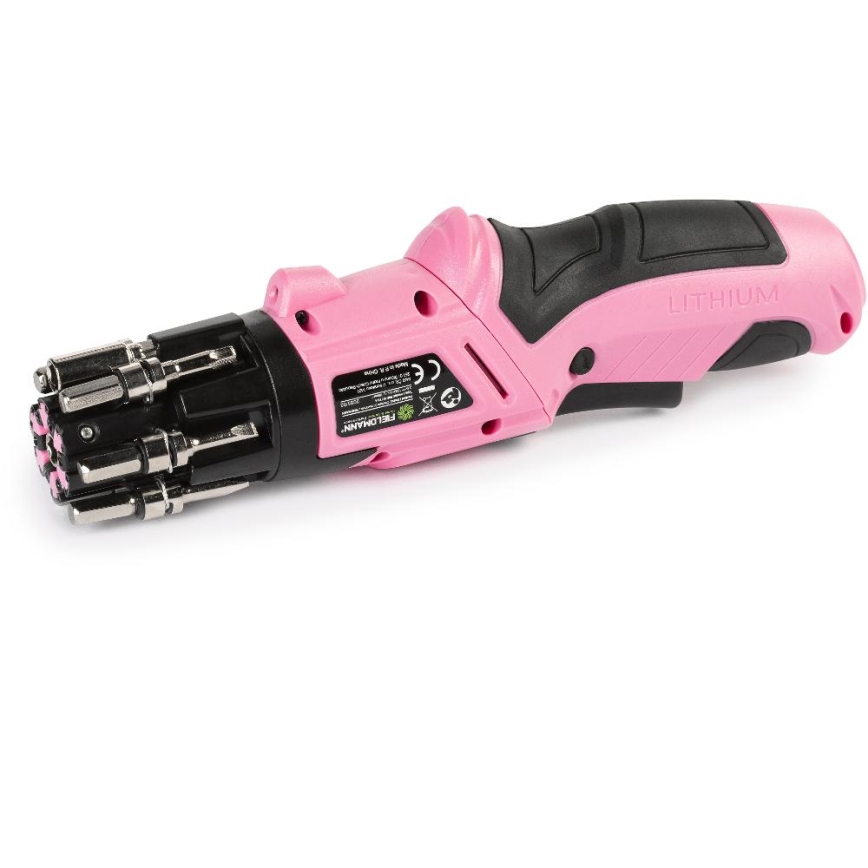 Fieldmann - Akku-ruuvimeisseli 3,6V 1300 mAh vaaleanpunainen