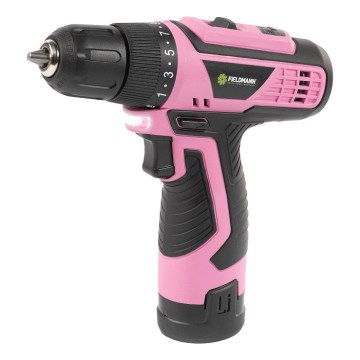 Fieldmann - akkuporakone 12V 1500 mAh pinkki/musta