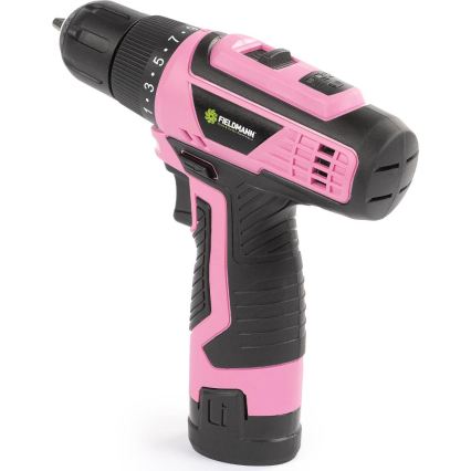 Fieldmann - akkuporakone 12V 1500 mAh pinkki/musta