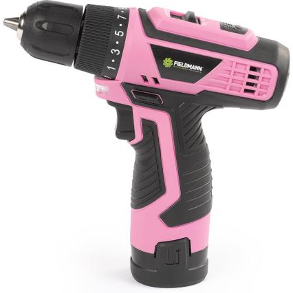 Fieldmann - akkuporakone 12V 1500 mAh pinkki/musta