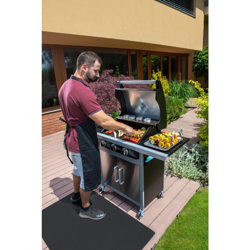 Fieldmann - Kaasugrilli 3-polttimolla mattakromi