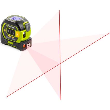 Fieldmann - Laseretäisyysmittari LED-näytöllä ja rulettimittarilla 2xAA