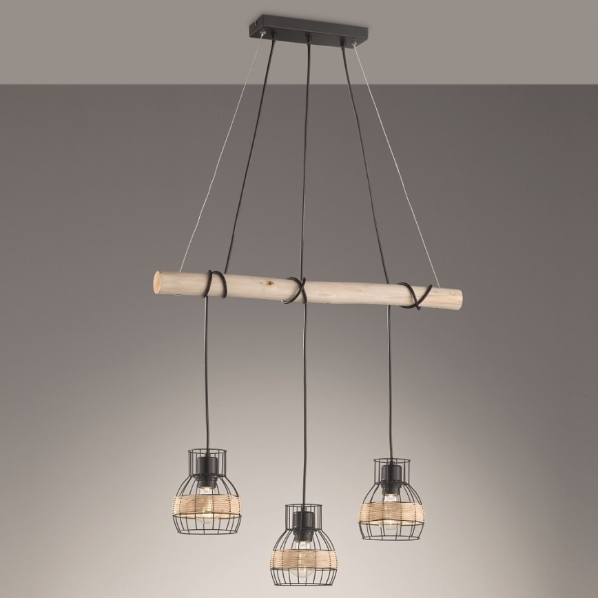 Fischer & Honsel 60798 - Kattokruunu johdossa STRAW 3xE27/40W/230V