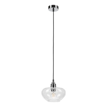 FLO-riippuvalaisin kaapelilla 1xE27/15W/230V kiiltävä kromi/läpinäkyvä