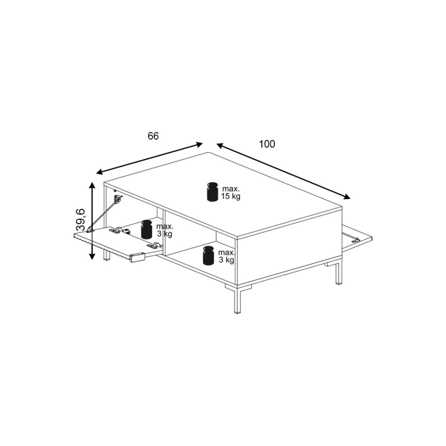 FLOP-sohvapöytä, valkoinen