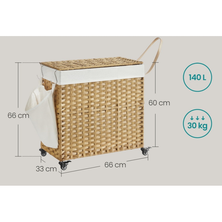 FLYN rottinkinen pyykkikori