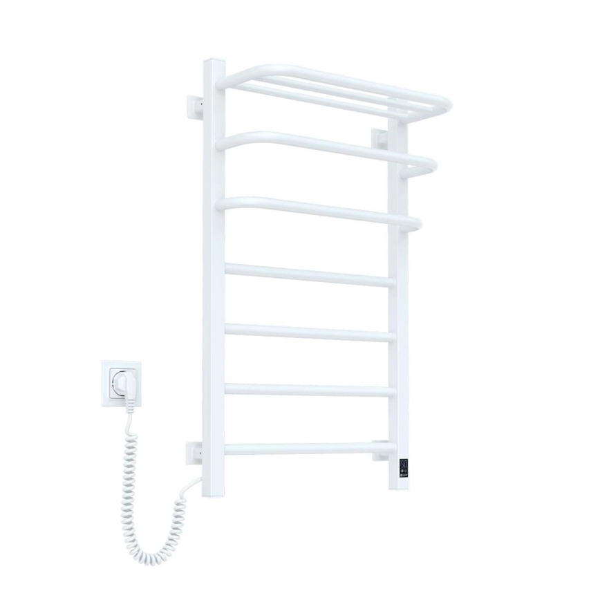 FORTIS sähköinen pyyhekuivain termostaatilla 155 W, 80 x 48 cm, valkoinen, vasen