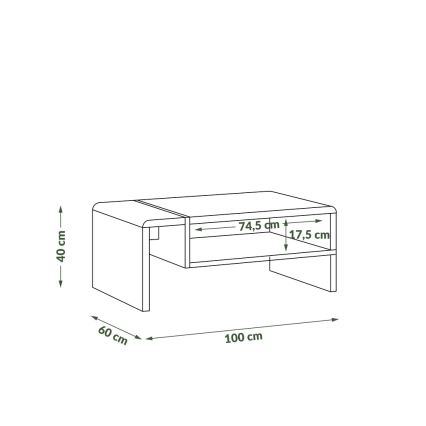 Sohvapöytä FRED antrasiitti/artisaanipähkinä