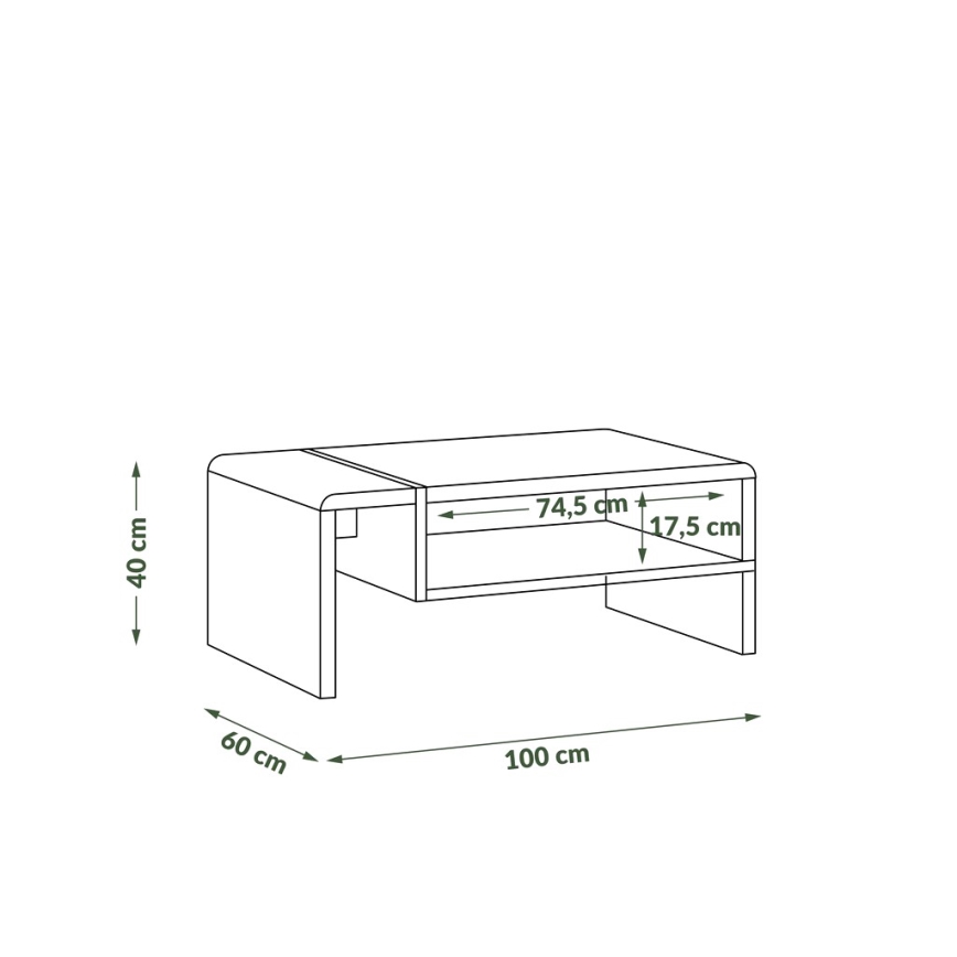 Sohvapöytä FRED antrasiitti/artisaanipähkinä