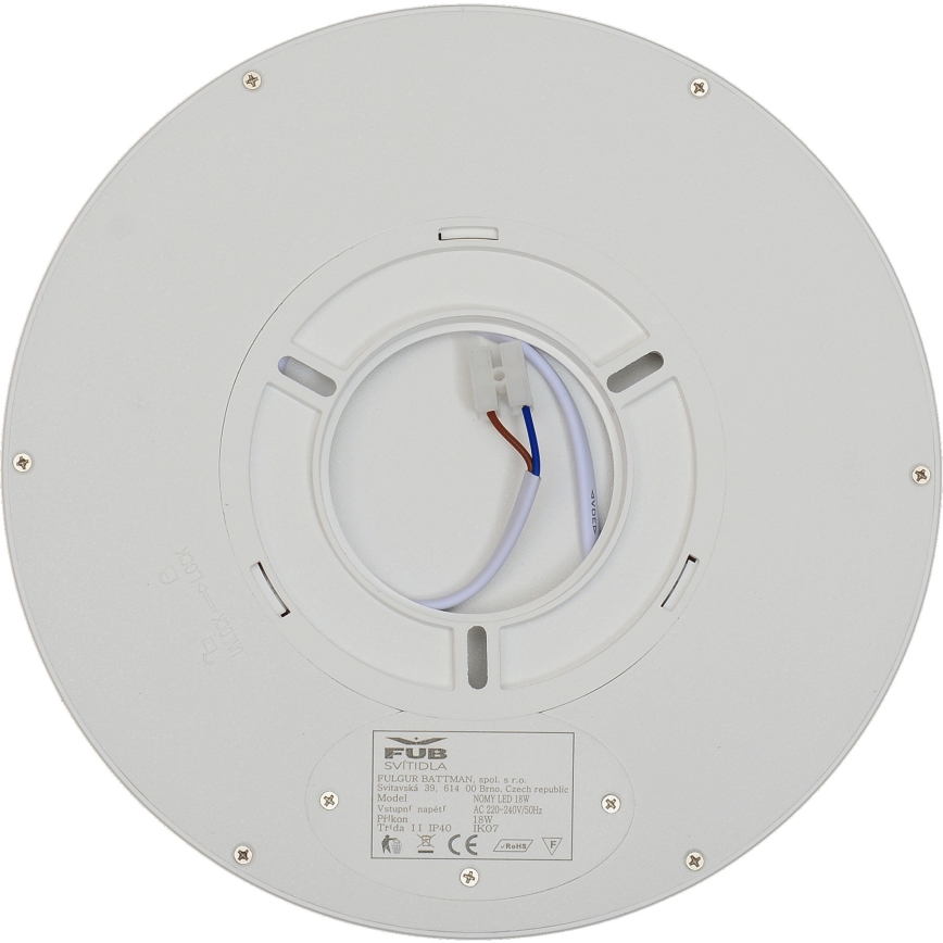 Fulgur 41810 - LED-kattovalaisin NOMY LED/18W/230V 3000/4000/6000K IP40 halkaisija 23 cm valkoinen