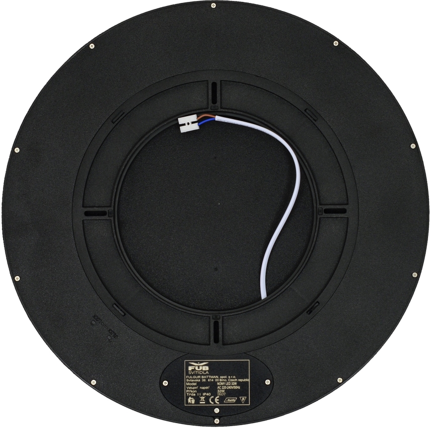 Fulgur s-42589 - LED-kattovalaisin liiketunnistimella NOMY-S LED/32W/230V 3000/4000/6000K IP40 halkaisija 40 cm musta