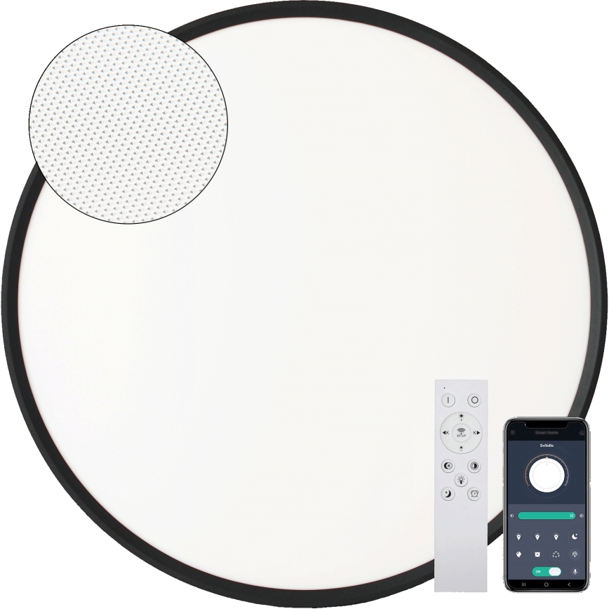 Fulgur s-43057 - LED-himmennettävä kattovalaisin NOMY LED/40W/230V 3000-6500K halkaisija 50 cm UGR19 IP40 Wi-Fi musta + kaukosäädin