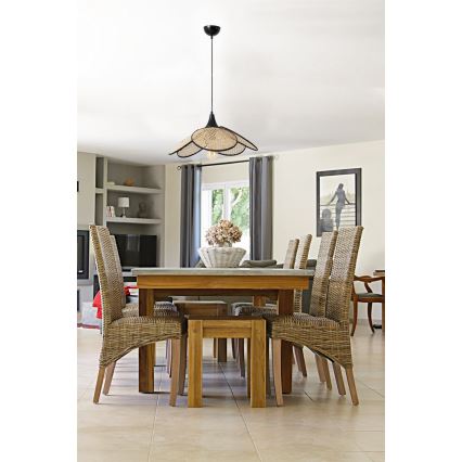 FUME-riippuvalaisin johdolla 1xE27/40W/230V, halkaisija 45 cm, musta/beige