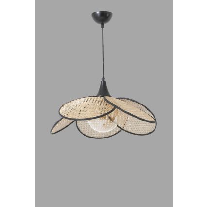 FUME-riippuvalaisin kaapelilla 1xE27/40W/230V, halkaisija 45 cm, musta/beige
