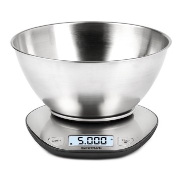 G3Ferrari G2006200 - Digitaalinen keittiövaaka kulholla, 2xAAA, ruostumaton teräs