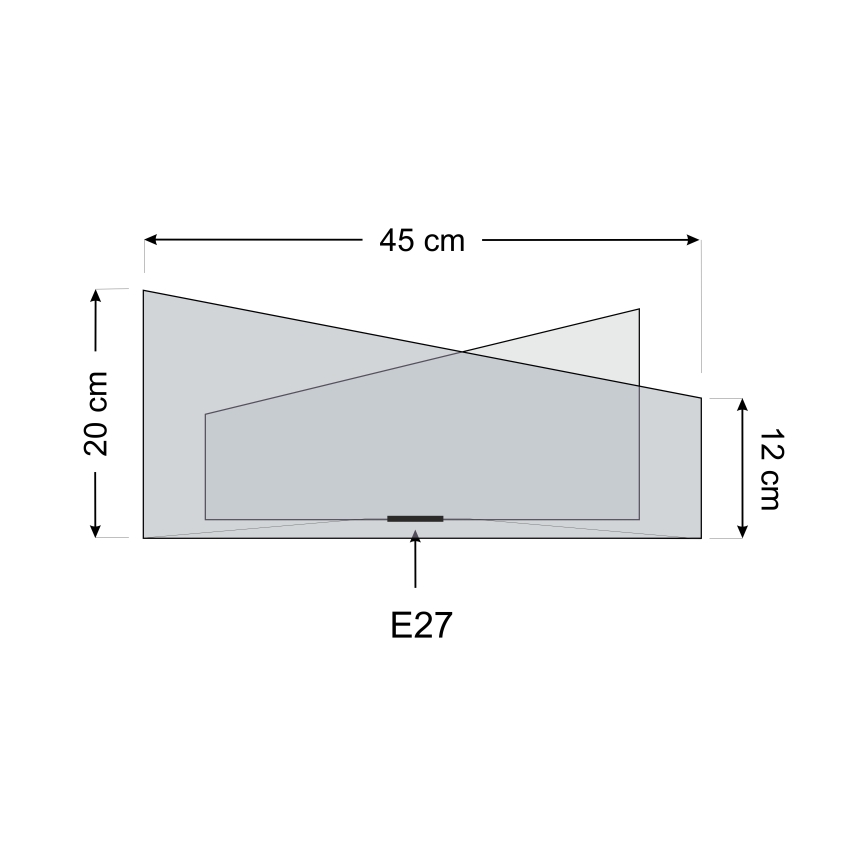 Universaali varjostin GALAXY E27 Ø 45 cm musta/kulta