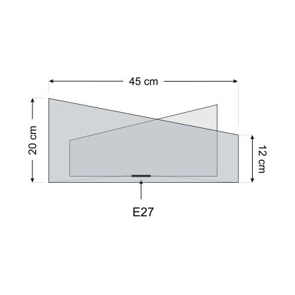 Universaali varjostin GALAXY E27 Ø 45 cm valkoinen/kulta