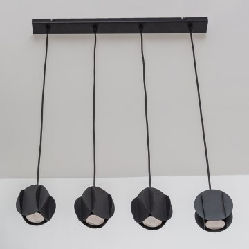 GAMBIT-riippuvalaisin vaijerilla 4xGU10/10W/230V musta