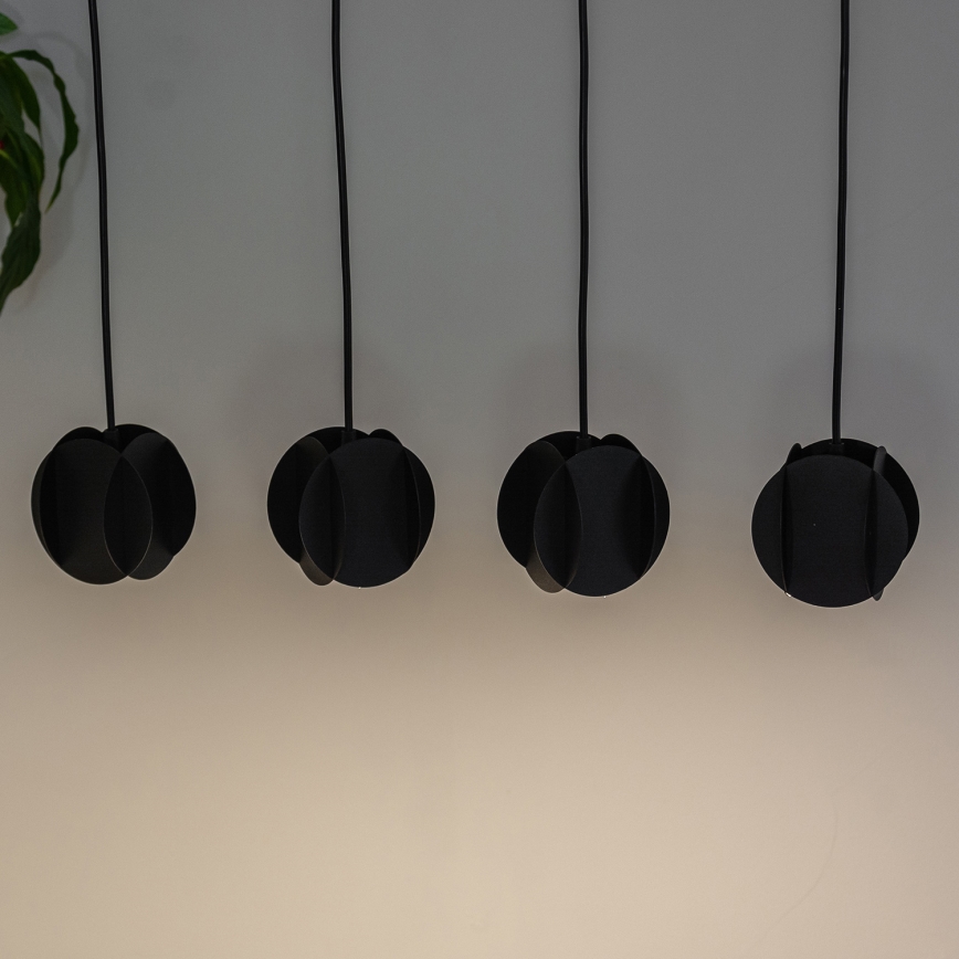 GAMBIT-riippuvalaisin vaijerilla 4xGU10/10W/230V musta