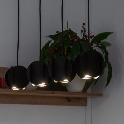 GAMBIT-riippuvalaisin vaijerilla 4xGU10/10W/230V musta