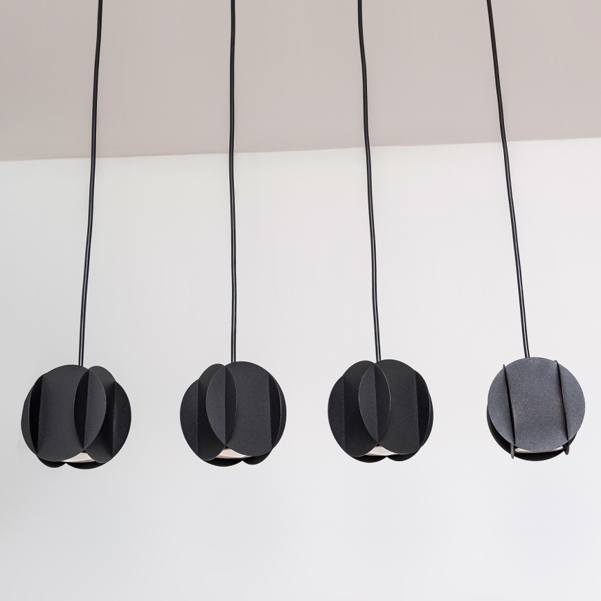 GAMBIT-riippuvalaisin vaijerilla 4xGU10/10W/230V musta