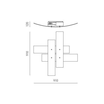 Gea Luce LARA P G arg - Kattovalo LARA 4xE27/52W/230V 91 cm hopea