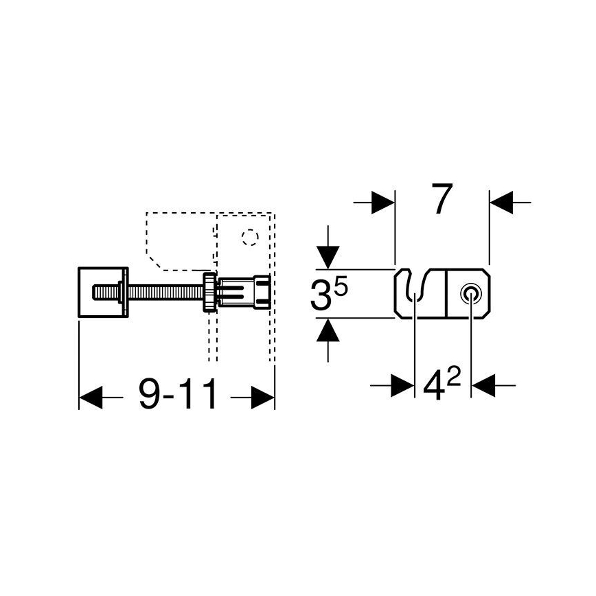 Geberit 111.013.00.1 - Duofix-etuseinäasennussarja 9–11 cm