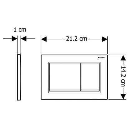 Geberit 115.080.01.1 - Huuhtelupainike Omega30 21,2x14,2 cm valkoinen
