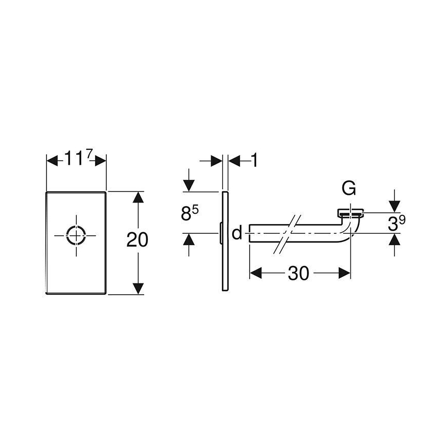 Geberit 115.416.11.1 - Pesualtaan kiinnityssarja, alppivalkoinen