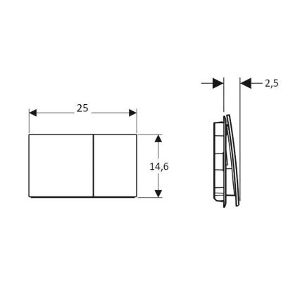 Geberit 115.622.JL.1 - Sigma70-huuhtelupainike 25x14,6 cm hiekanharmaa