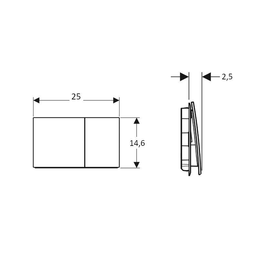 Geberit 115.622.JL.1 - Sigma70-huuhtelupainike 25x14,6 cm hiekanharmaa