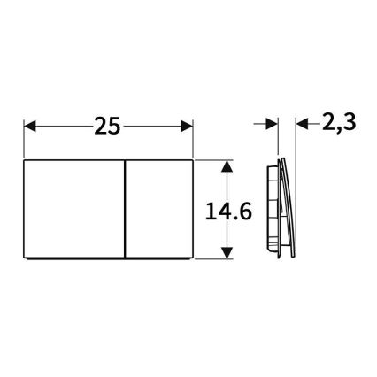Geberit 115.622.JT.1 - Huuhtelupainike Sigma70 25x14,6 cm mattavalkoinen