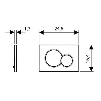 Geberit 115.770.DT.5 - Huuhtelupainike Sigma01 Round 24,6 x 16,4 cm, messinki