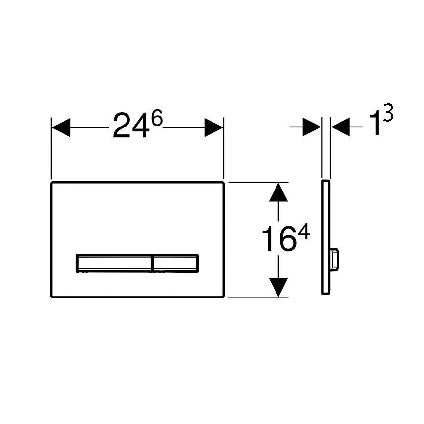 Geberit 115.788.11.2 - Huuhtelupainike Sigma50 24,6x16,4 cm valkoinen/mattakromi